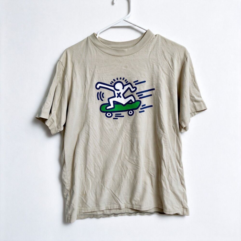 Keith Haring Beige Skater Shirt M Uniqlo